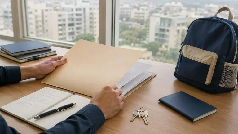 Investigator reviewing a cross-border child custody case file in Israel
